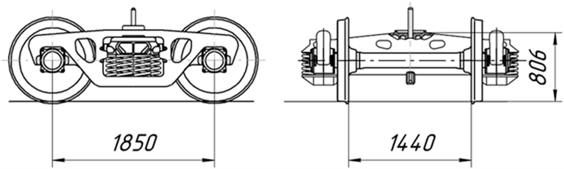 Тележка 2-осная грузовых вагоновМодель: 18-100 изображение 2