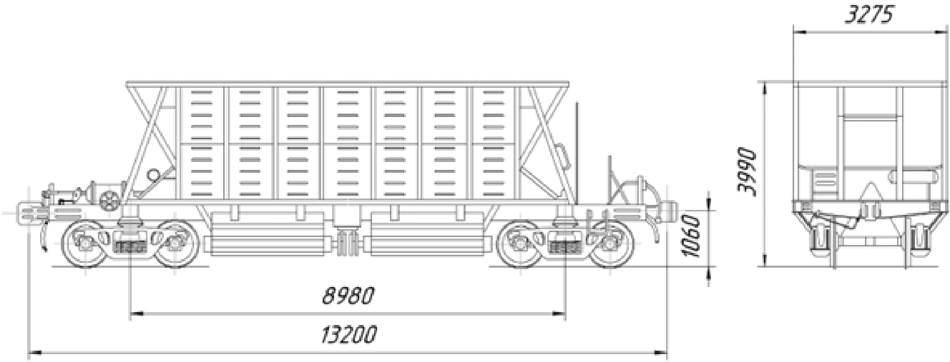 Вагон-хоппер для СЫПУЧИХ СТРОЙМАТЕРИАЛОВМодель: 19-923A изображение 2