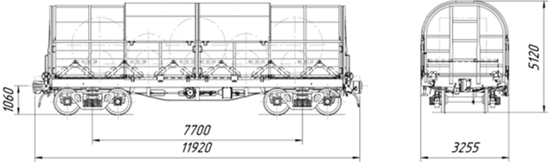 Крытый вагон-платформа для перевозки стали в рулонахМодель: 13-975 изображение 2