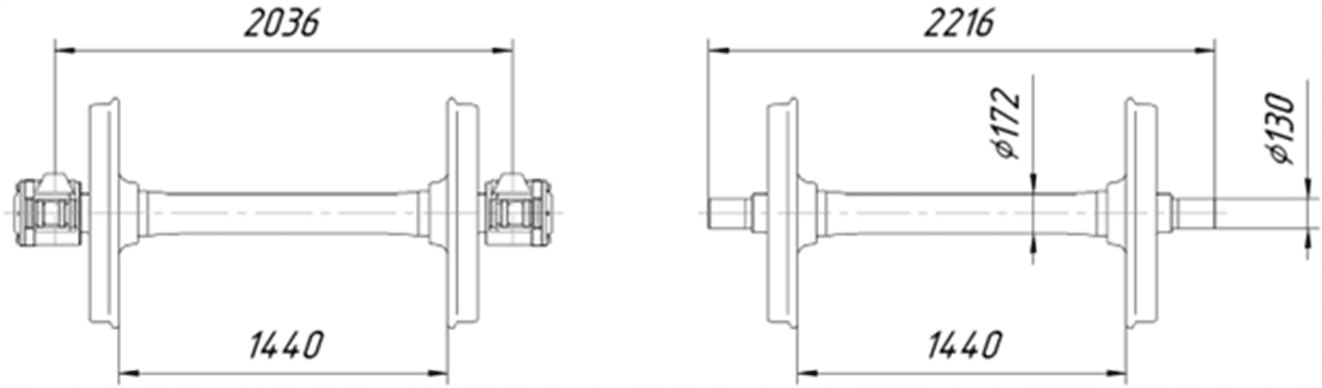 Колесная пара с (без) буксовыми узламиМодель: РУ1Ш-950А изображение 2